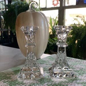 Pair of Waterford Crystal LISMORE 6”H Candlesticks Never Used